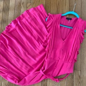 1.State Nordstrom XS Hot Pink Midi Dress